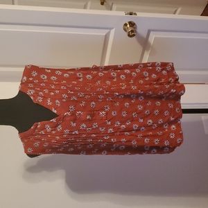 Burnt Orange Floral Tank Top